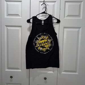BFD 2021 Size S 97.1 The Eagle Rocks Music Festival Black and Yellow Tank Top